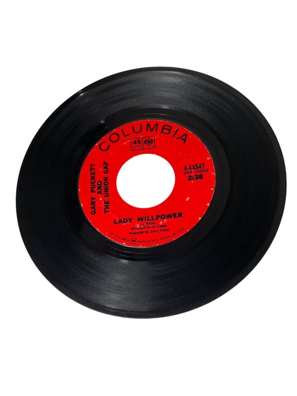 Gary Puckett & The Union Gap 45 RPM Vinyl "Lady Willpower" & "Daylight Stranger"